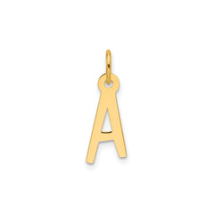 14K Yellow Gold Initial Letter Pendant Charm, Block Style, 13mm x 6mm - JewelryAffairs