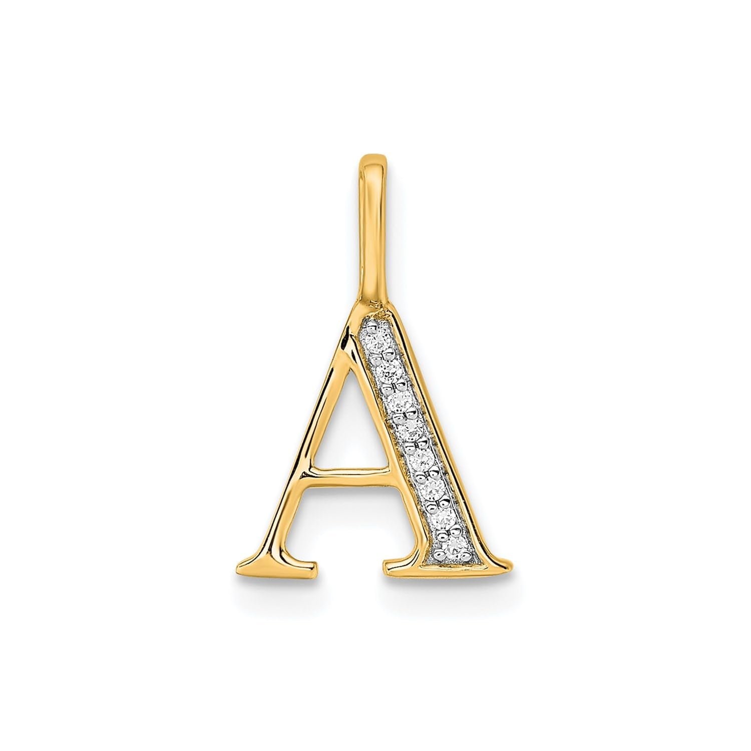 14K Yellow Gold Initial Monogram Letter Diamond Pendant - JewelryAffairs