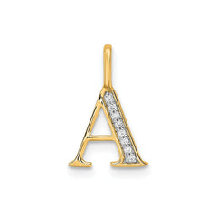 14K Yellow Gold Initial Monogram Letter Diamond Pendant - JewelryAffairs