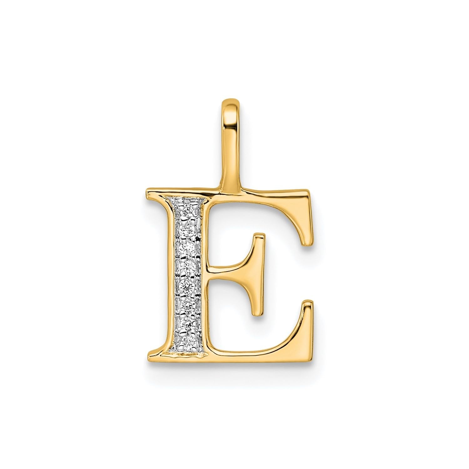 14K Yellow Gold Initial Monogram Letter Diamond Pendant - JewelryAffairs