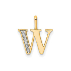 14K Yellow Gold Initial Monogram Letter Diamond Pendant