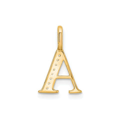 14K Yellow Gold Initial Monogram Letter Diamond Pendant - JewelryAffairs