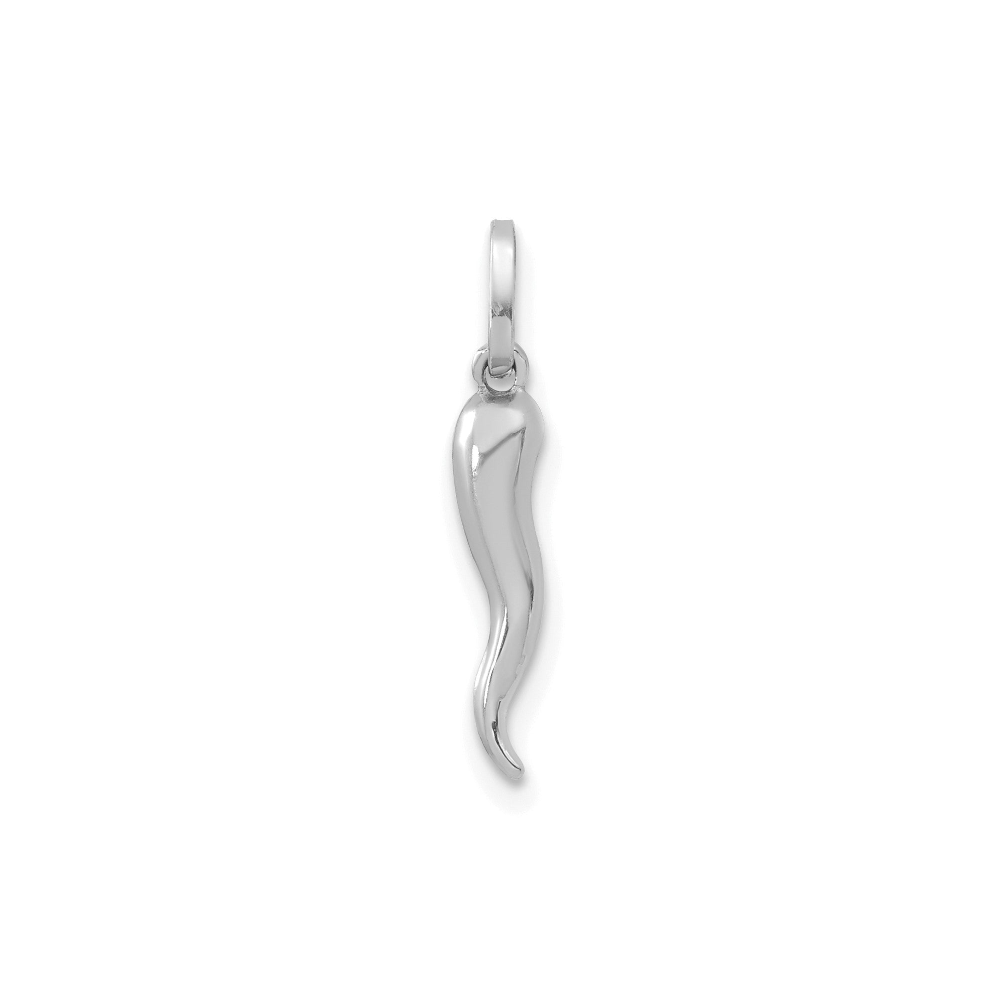 14k Yellow Gold Italian Horn Charm Pendant, 15mm - JewelryAffairs