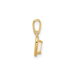14k Yellow Gold Lab Created Opal Heart Pendant