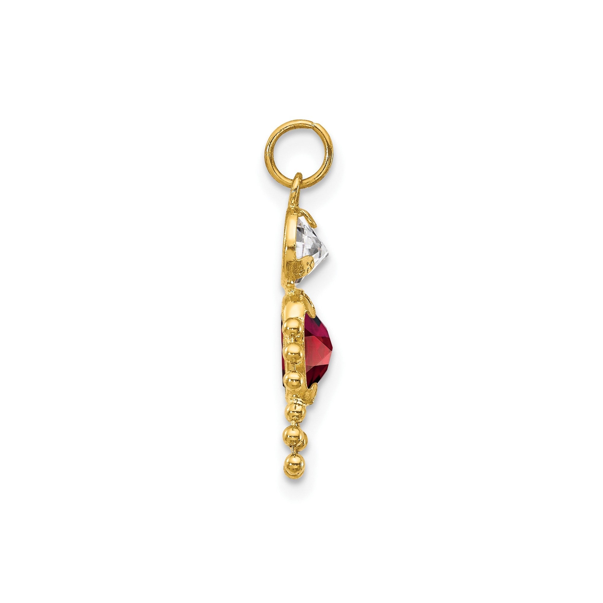 14k Yellow Gold Male Shape Birthstone Pendant Charm, 19x9mm - JewelryAffairs