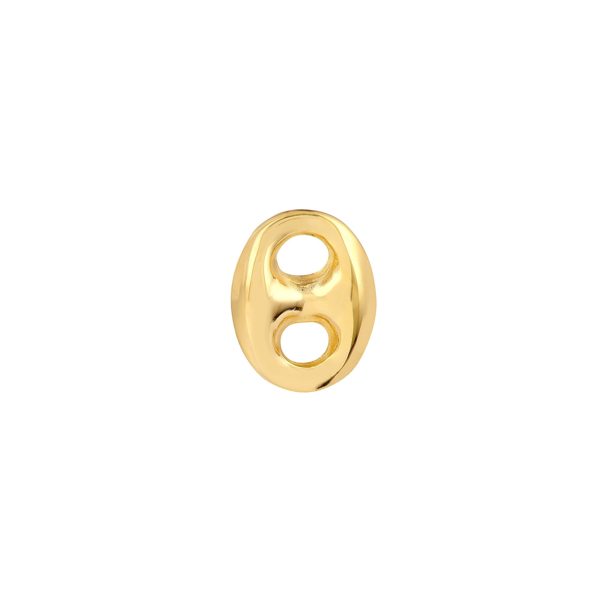 14K Yellow Gold Mariner Link Button Stud Earrings. 7mm - JewelryAffairs