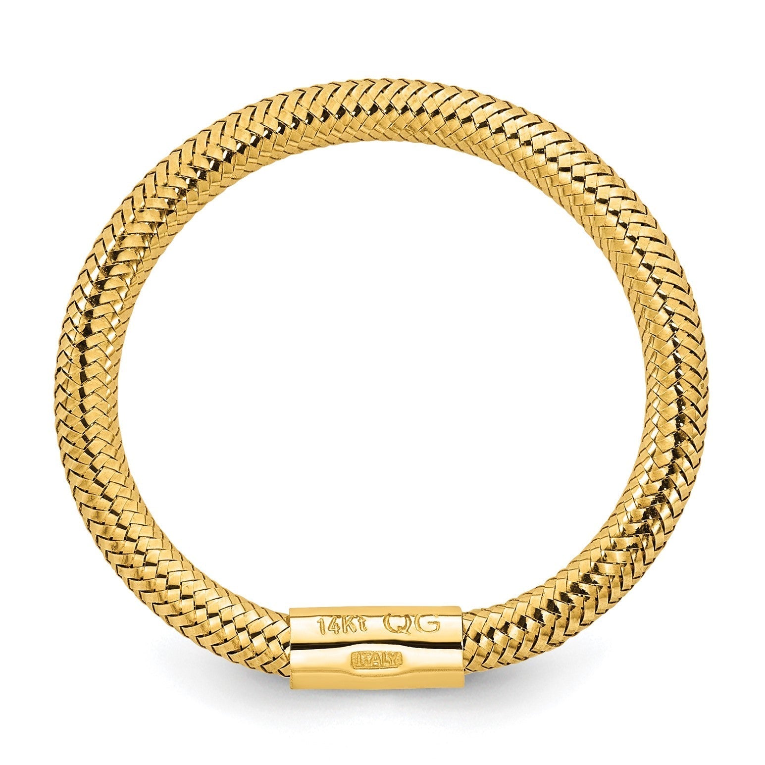 14k Yellow Gold Mesh Stretch Adjustable Band Ring - JewelryAffairs