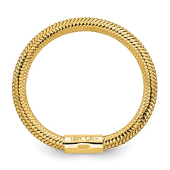 14k Yellow Gold Mesh Stretch Adjustable Band Ring - JewelryAffairs
