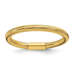 14k Yellow Gold Mesh Stretch Adjustable Band Ring - JewelryAffairs