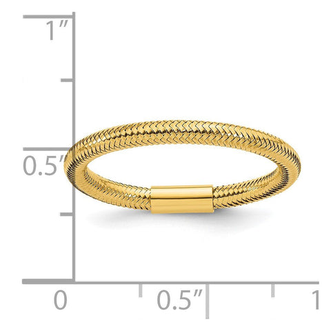 14k Yellow Gold Mesh Stretch Adjustable Band Ring