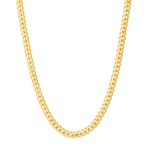 14k Yellow Gold Miami Cuban Link Chain Necklace, Width 11mm
