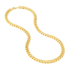 14k Yellow Gold Miami Cuban Link Chain Necklace, Width 11mm