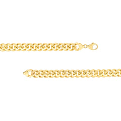 14k Yellow Gold Miami Cuban Link Chain Necklace, Width 11mm
