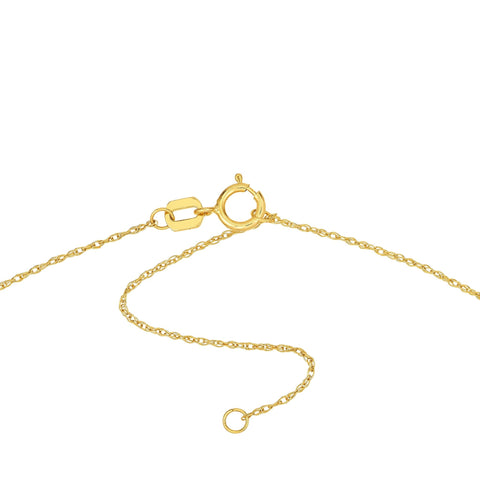 14k Yellow Gold MOM Heart with Diamond Necklace 18 Inches