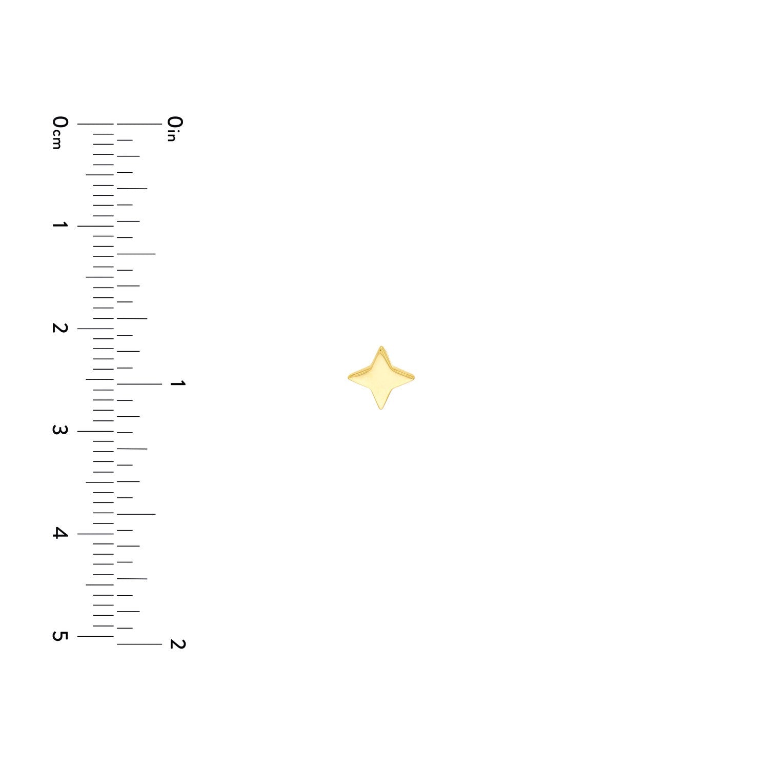 14k Yellow Gold North Star Stud Earrings,8mm - JewelryAffairs