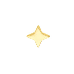 14k Yellow Gold North Star Stud Earrings,8mm - JewelryAffairs