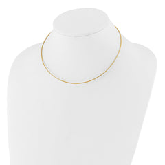 14k Yellow Gold Omega Chain Chocker Necklace, 2mm - JewelryAffairs