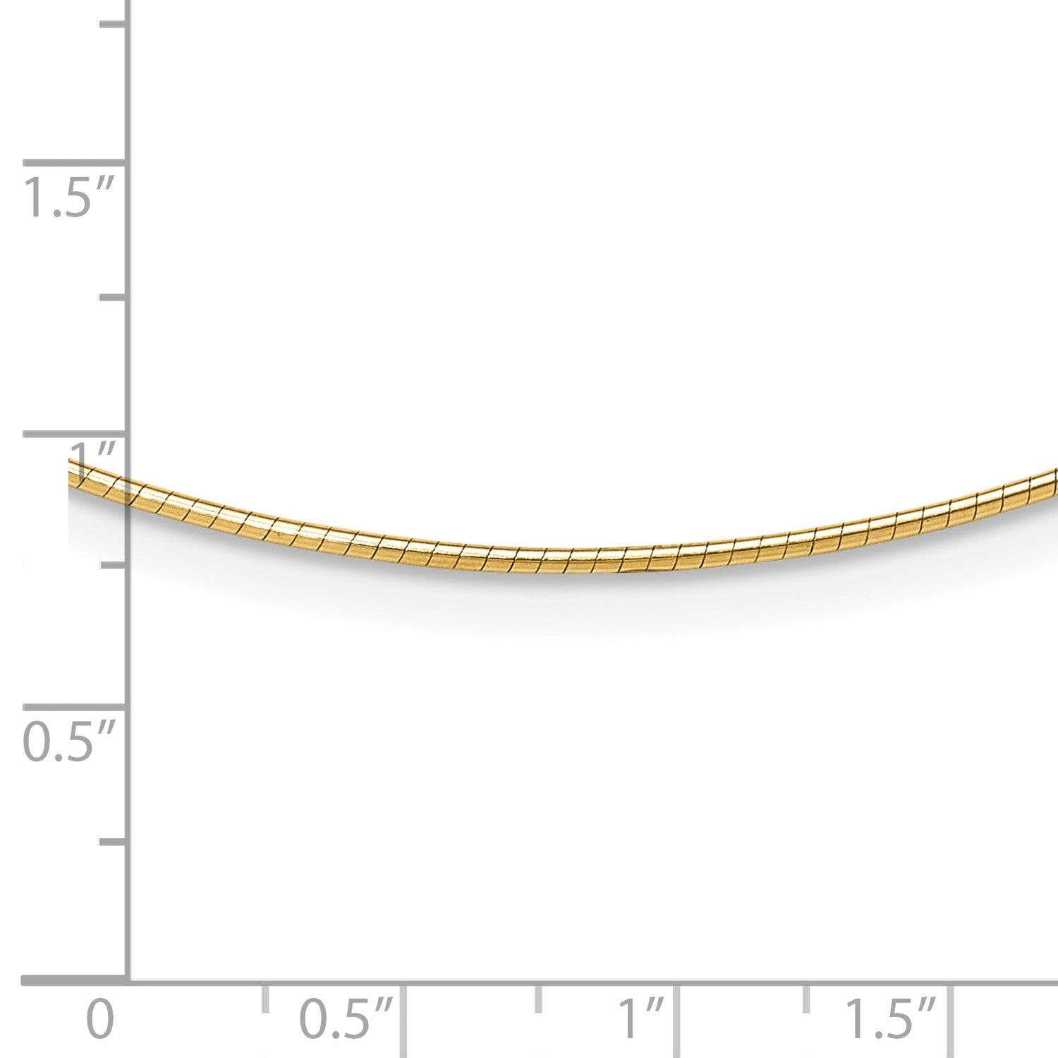 14k Yellow Gold Omega Chain Chocker Necklace, 2mm - JewelryAffairs