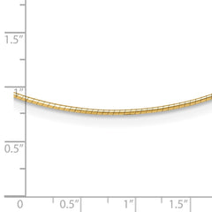 14k Yellow Gold Omega Chain Chocker Necklace, 2mm