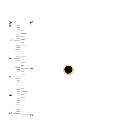 14k Yellow Gold Onyx Enamel Circle Stud Earrings, 5mm