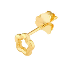 14k Yellow Gold Open Flower Stud Earrings, 6mm - JewelryAffairs