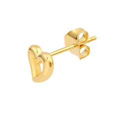 14K Yellow Gold Open Heart Stud Earrings, 6mm - JewelryAffairs