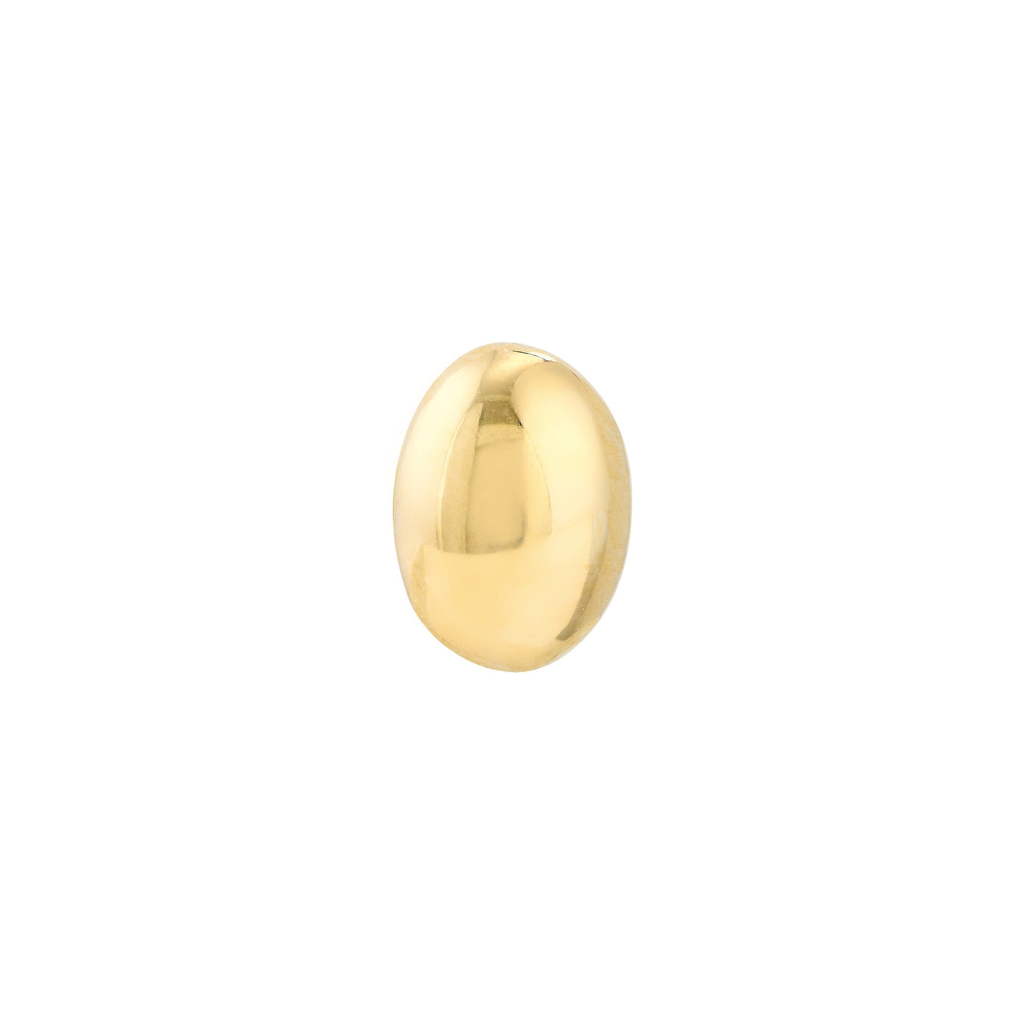 14k Yellow Gold Oval Dome Stud Earrings on Post Back, 8mm - JewelryAffairs