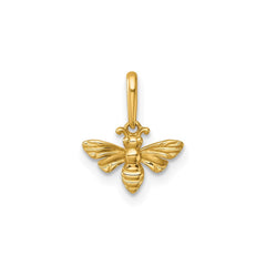 14k Yellow Gold Polished Bee Pendant, 12x10 mm - JewelryAffairs