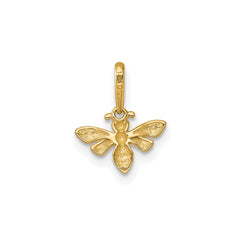 14k Yellow Gold Polished Bee Pendant, 12x10 mm - JewelryAffairs