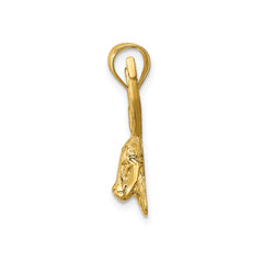 14k Yellow Gold Polished Deer Head Pendant, 23x18mm - JewelryAffairs