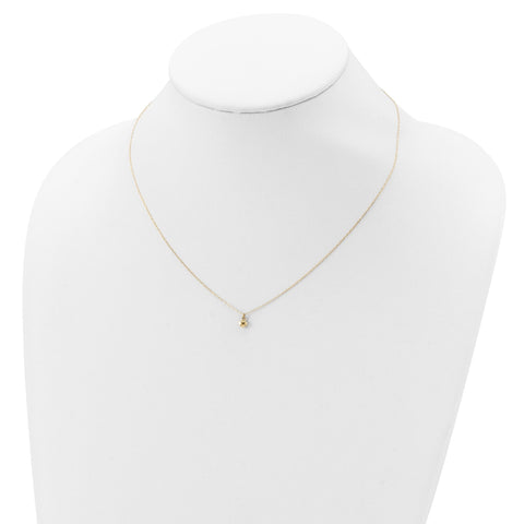 14K Yellow Gold Puffed Heart Pendant Necklace, 16.5 inches