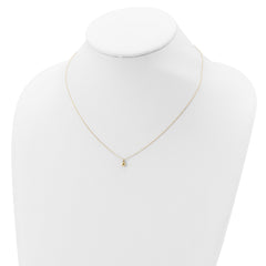 14K Yellow Gold Puffed Heart Pendant Necklace, 16.5 inches