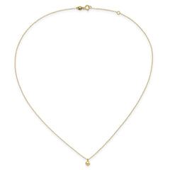 14K Yellow Gold Puffed Heart Pendant Necklace, 16.5 inches