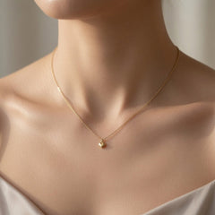 14K Yellow Gold Puffed Heart Pendant Necklace, 16.5 inches