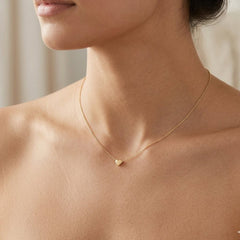 14k Yellow Gold Puffed Heart Pendant Necklace, 18 inch