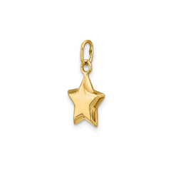 14k Yellow Gold Puffed Star Pendant, 18x11mm - JewelryAffairs