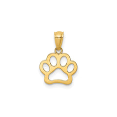 14K Yellow Gold Puppy Dog Paw Pendant, 12x12 - JewelryAffairs