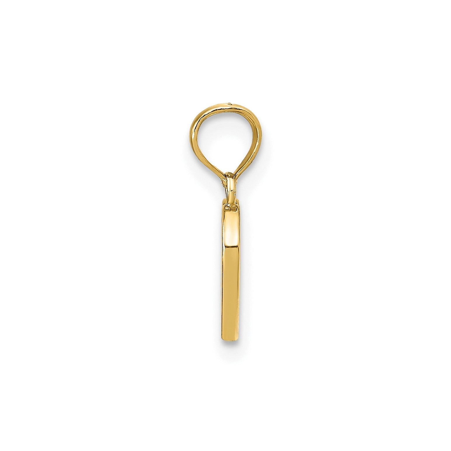 14K Yellow Gold Red Enamel Heart Pendant, 13x9mm - JewelryAffairs