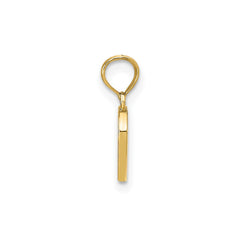 14K Yellow Gold Red Enamel Heart Pendant, 13x9mm