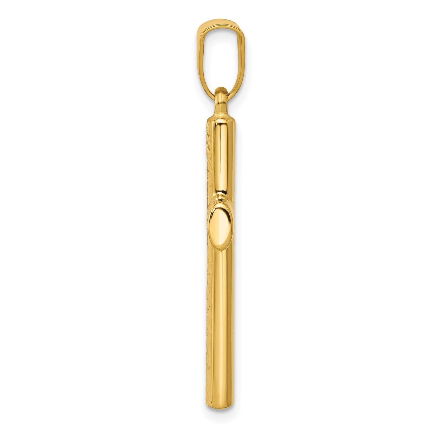 14K Yellow Gold Reversible Textured High Polished Cross Pendant, 36x18mm - JewelryAffairs