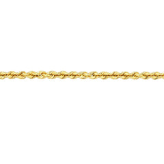 14K Yellow Gold Rope Chain Anklet, 1.8mm, 10 Inch, Lobster Lock