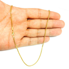 14k Yellow Gold Round Box Chain Necklace, 1.4mm - JewelryAffairs