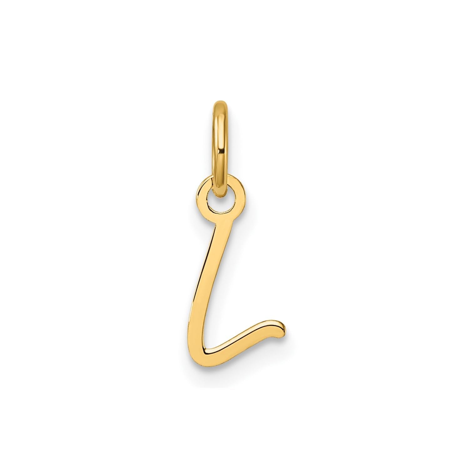 14K Yellow Gold Script Alphabet Initial Letter Charm Pendant, 14mm - JewelryAffairs