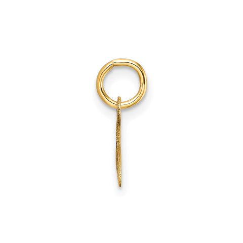 14K Yellow Gold Script Alphabet Initial Letter Charm Pendant, 14mm