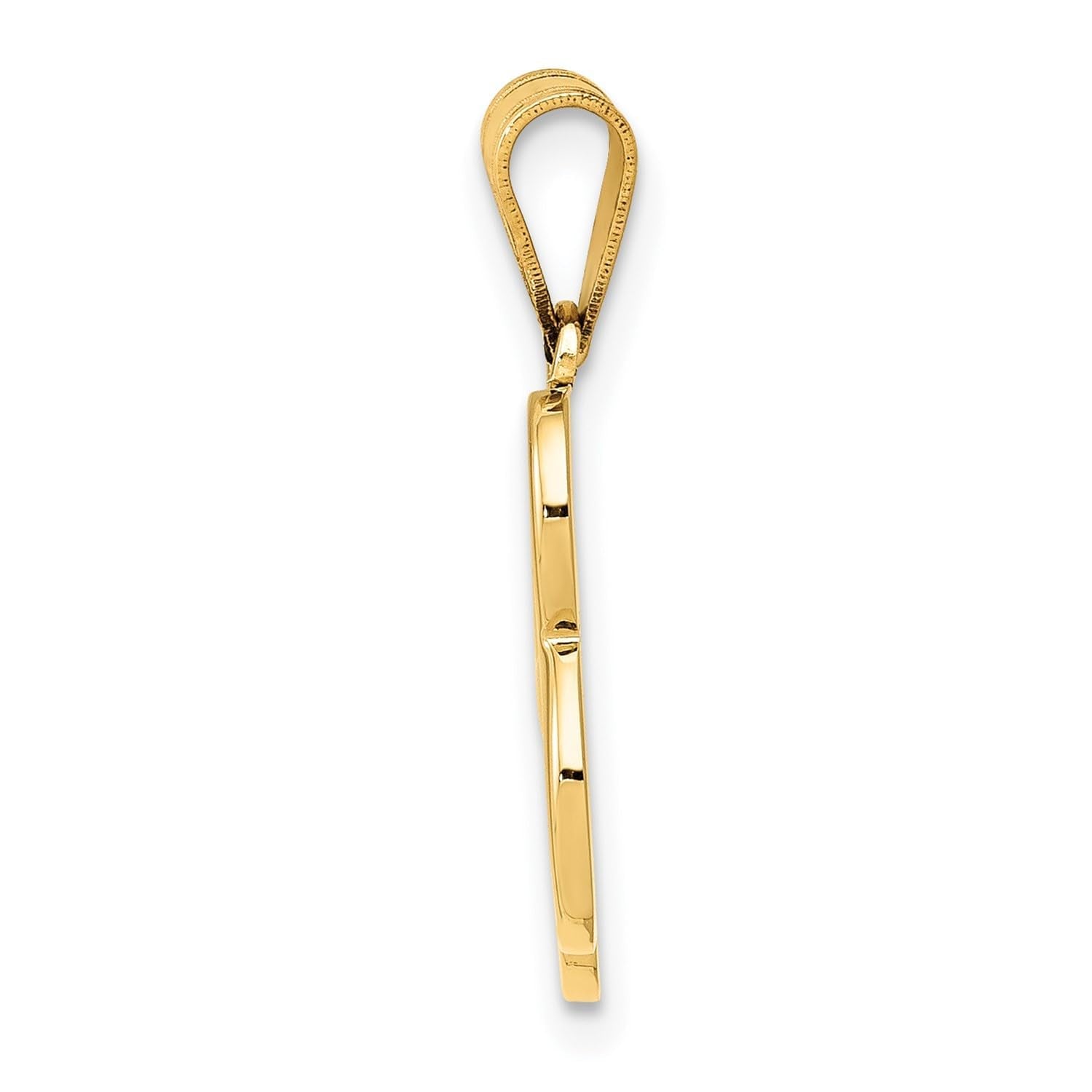 14K Yellow Gold Script Font Initial Monogram Pendant, 13mm - JewelryAffairs