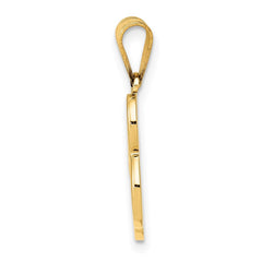 14K Yellow Gold Script Font Initial Monogram Pendant, 13mm - JewelryAffairs