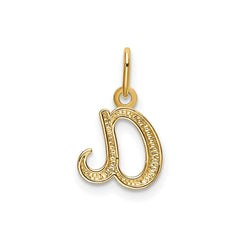14k Yellow Gold Script Initial Charm Pendant, 14 x10mm - JewelryAffairs