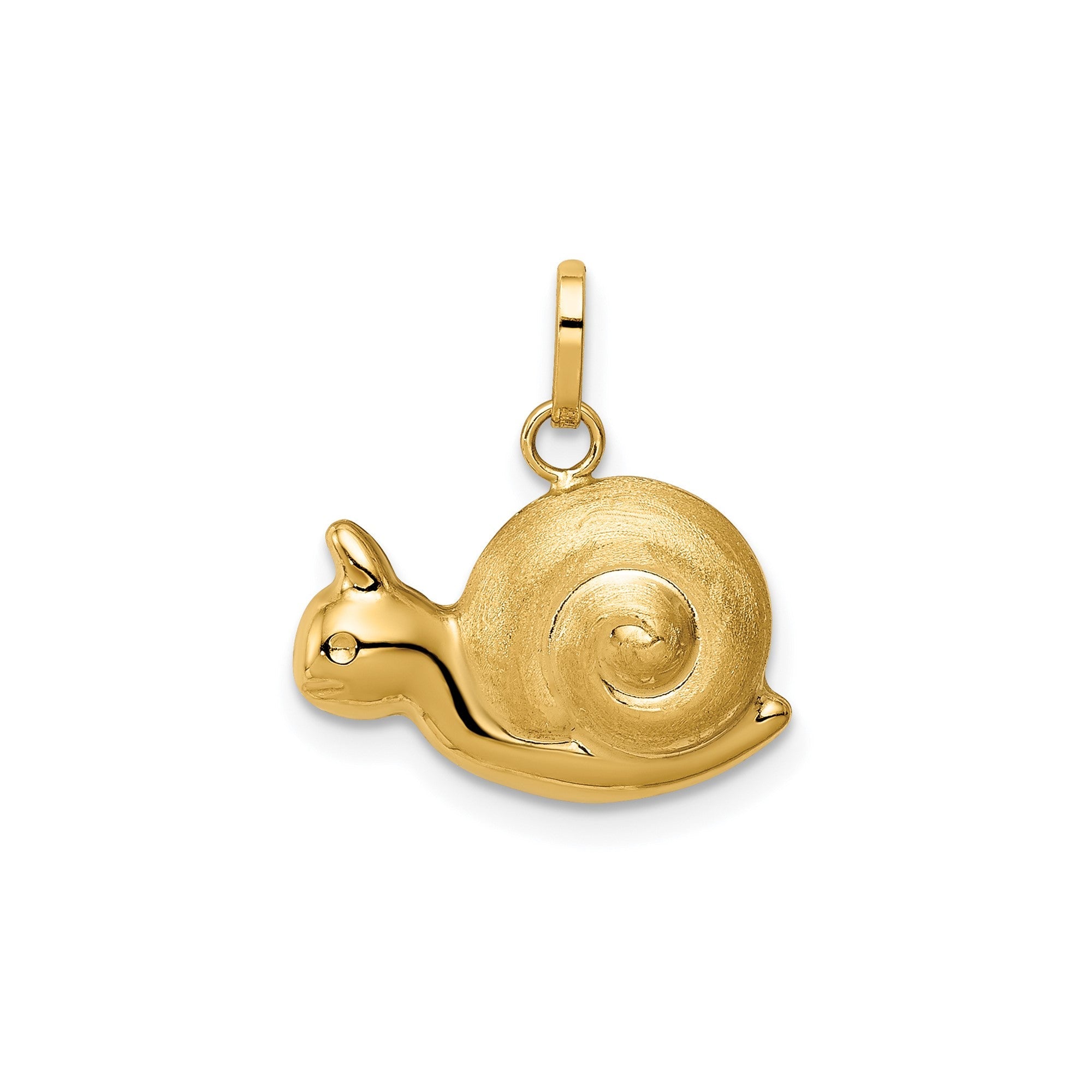 14k Yellow Gold Snail Charm Pendant, 13x15mm - JewelryAffairs