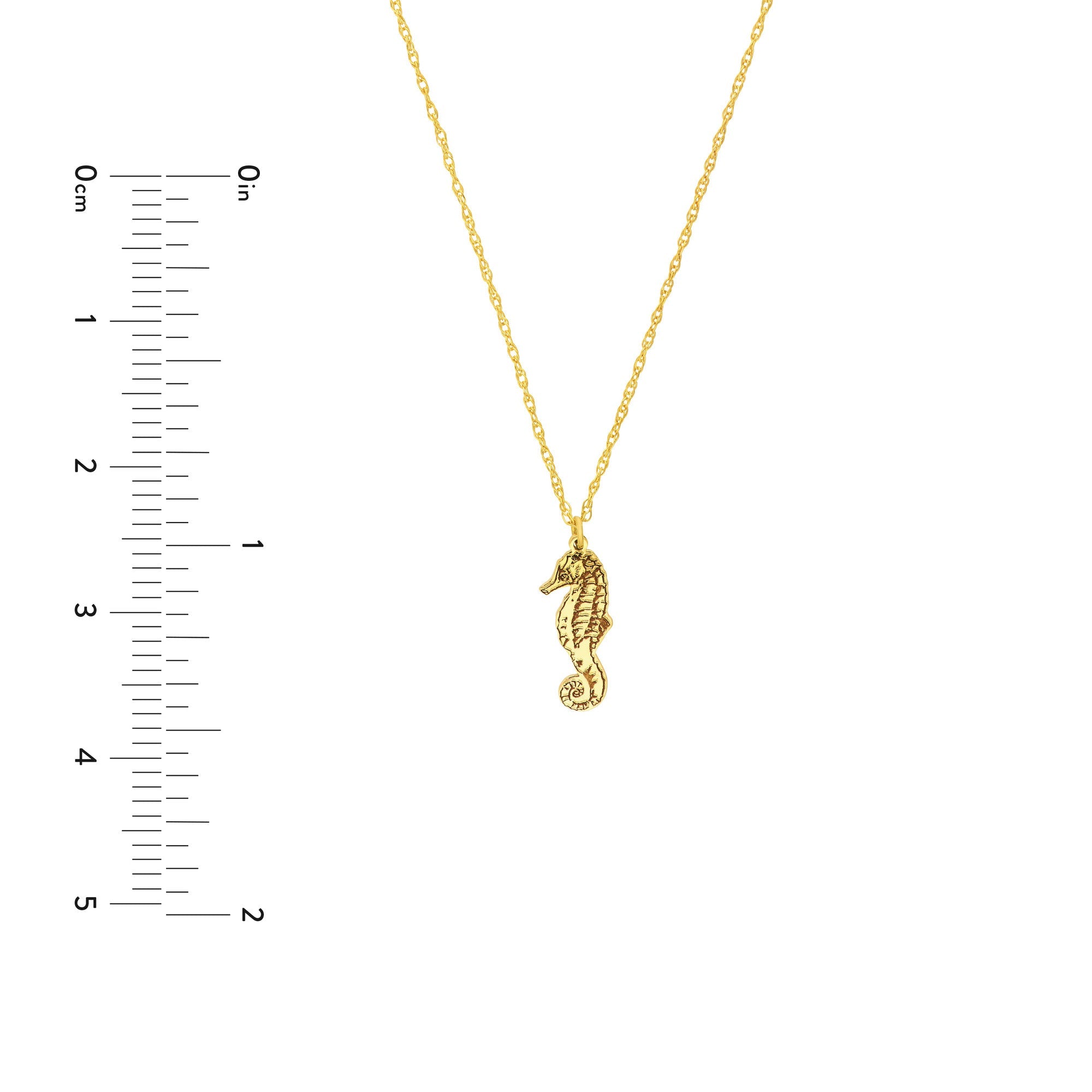 14k Yellow Gold So You Seahorse Pendant Necklace, 18" - JewelryAffairs