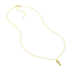 14k Yellow Gold So You Seahorse Pendant Necklace, 18" - JewelryAffairs